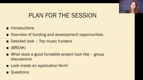 A session plan presentation is being shared over Zoom.